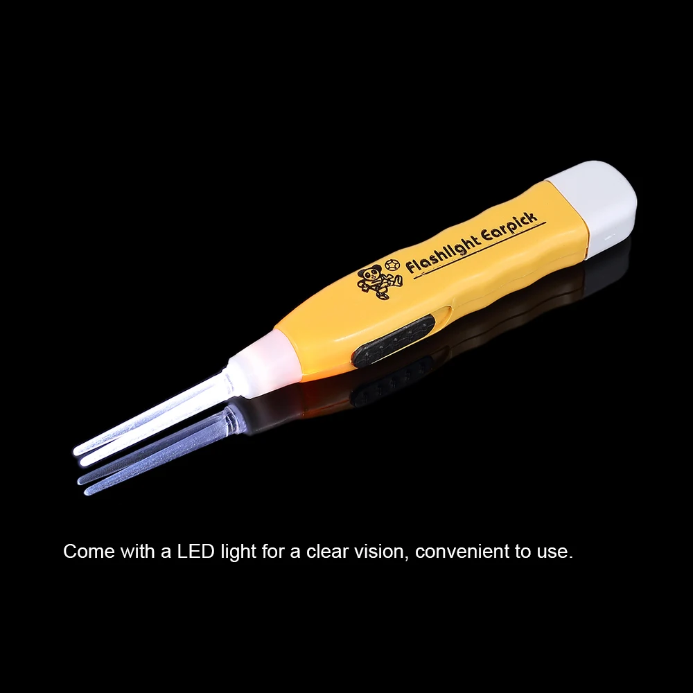 LED Light Earpick Tonsil Stone Remover Tool Earwax Remover With 3 Tips Irrigator Syringe Oral Care Tool Random Color