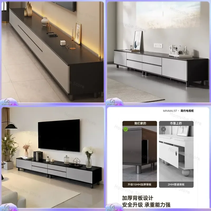 Modern TV Stand Cabinet Living Room Furniture Storage Console Table Floor Media Unit for Small Apartment Rental Home Decor