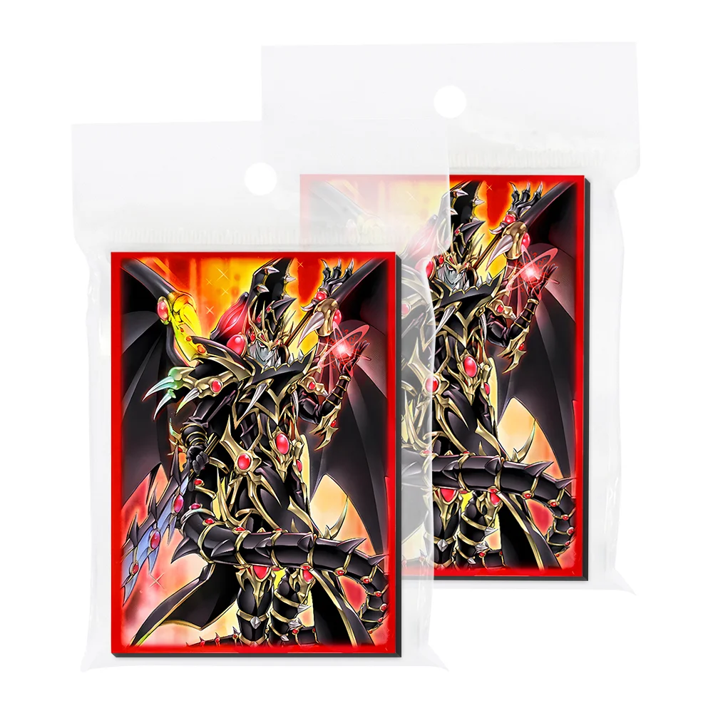 63×90mm Holographic Anime Card Sleeves 100PCS for YGO TCG, Flashing Top Loading Deck Protector Card Covers