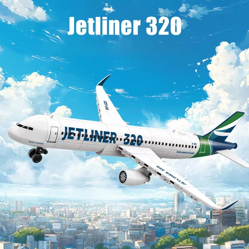 

MOC Building Blocks – Technical Jetliner 320 Airplane Model, Airbus Aircraft, Perfect as Home Decor or Gift for Aspiring Pilots
