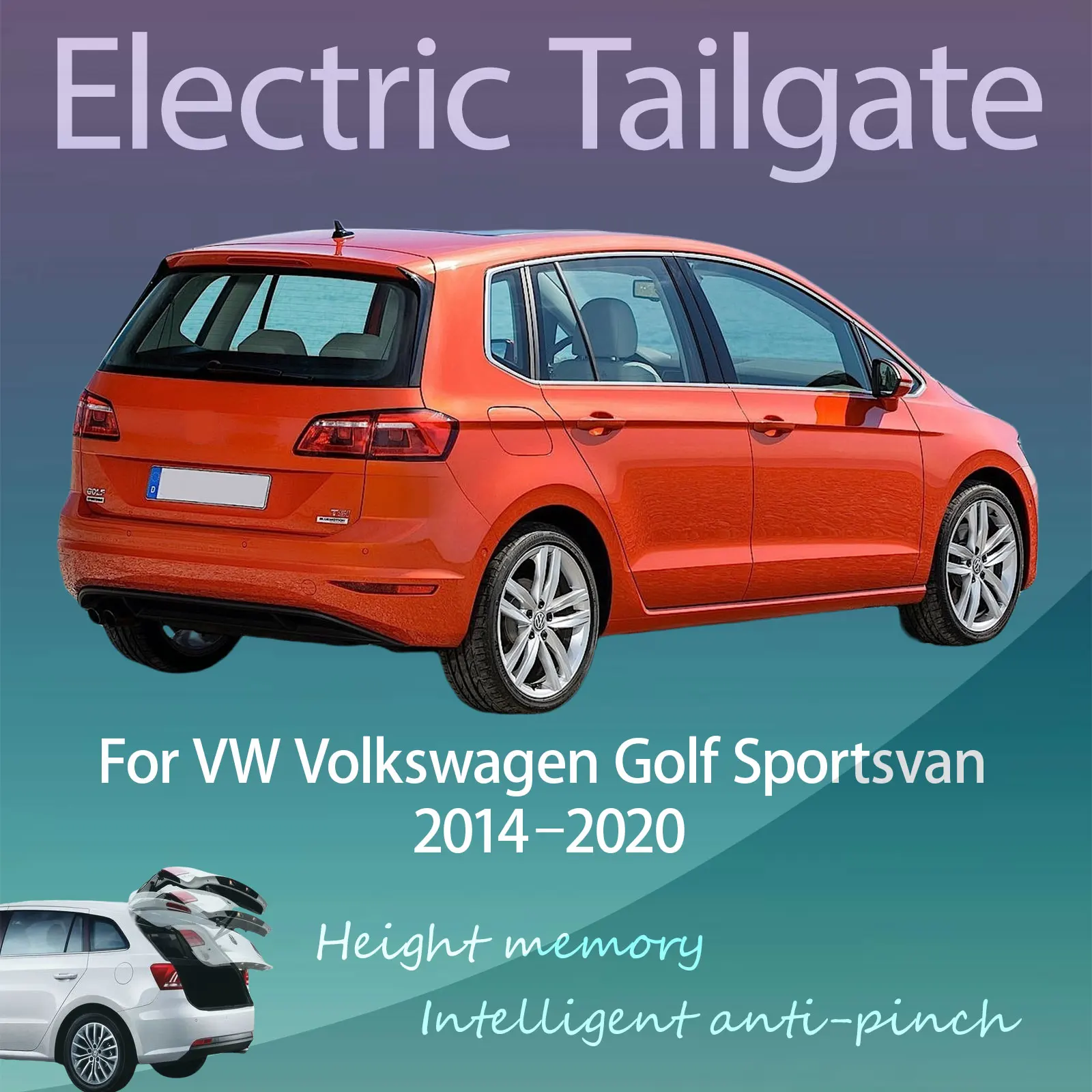 For VW Volkswagen Golf Sportsvan 2014–2020 Electric Tailgate with Sensor Trunk Anti-pinch Memory Height Intelligent Operation