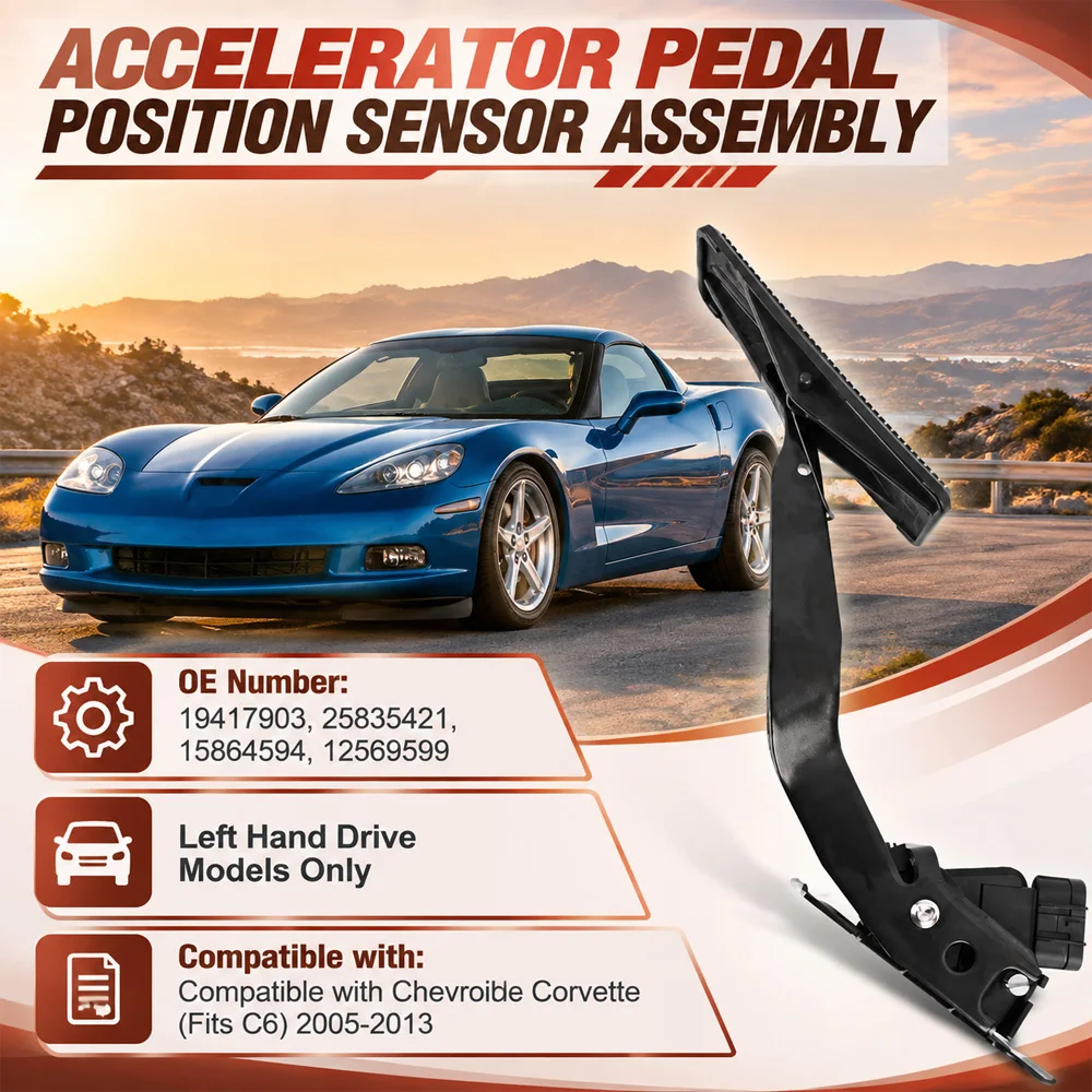 6pins Car Accelerator Pedal Position Sensor Assembly for Chevrolet Corvette C6 2005-2013 LHD 19417903 25835421