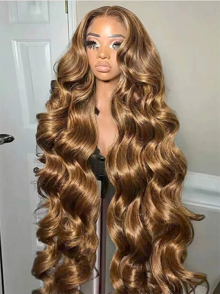 

Парик с HD-кружевной передней частью 13x6, медово-русый P4/27, с цветными волнистыми прядями, из натуральных волос, предварительно проработанный, с HD-кружевной передней частью 13x4