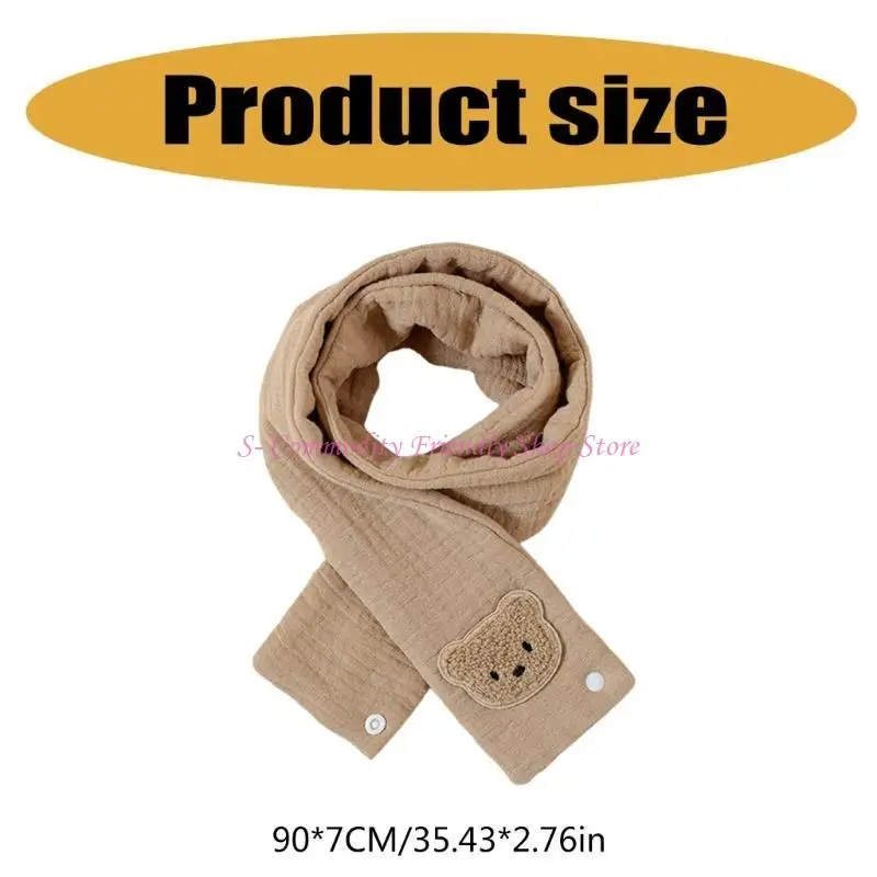 85AE وشاح دافئ للأطفال نمط الدب الكرتوني طويل كاتم للصوت مقاوم للرياح منديل يومي لتدفئة الرقبة للنشاط في الهواء الطلق #6