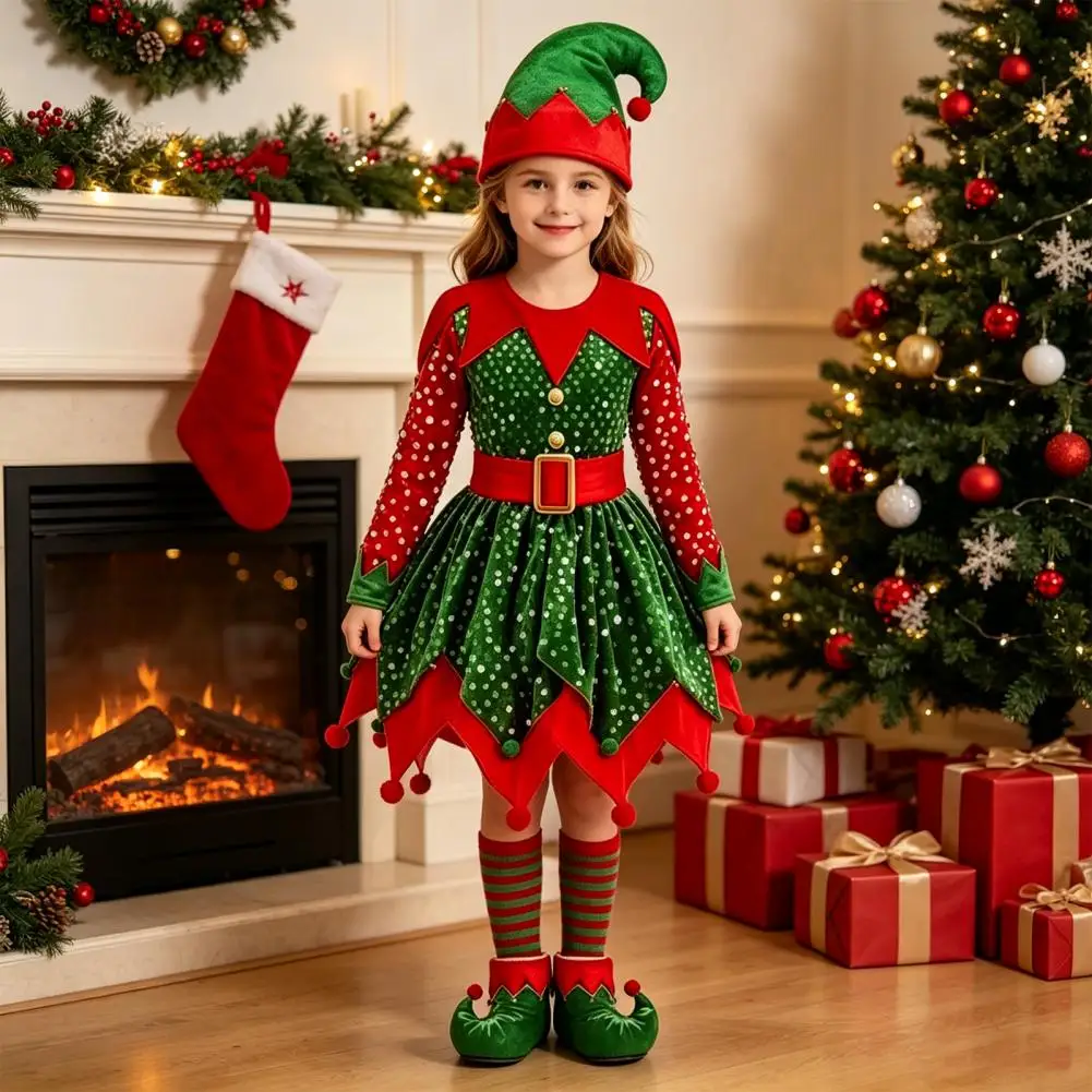 Robe Lutine à Sequins Fille avec Chaussettes Rayées – photo 14