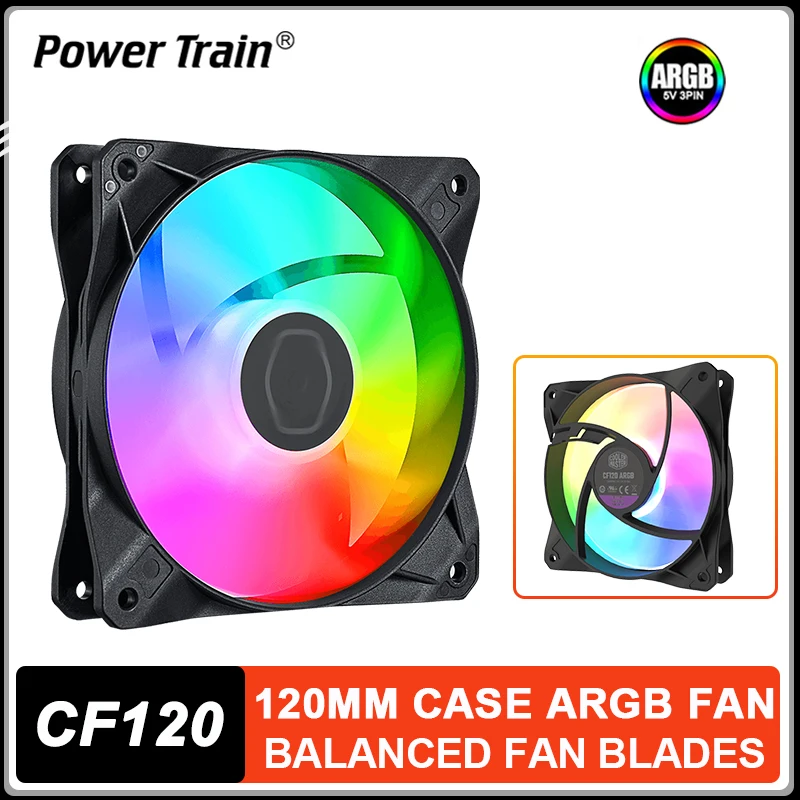 Cooler Master CF120 behuizingsventilator 120 mm adresseerbare 5V / 3PIN ARGB stille behuizing koelventilator