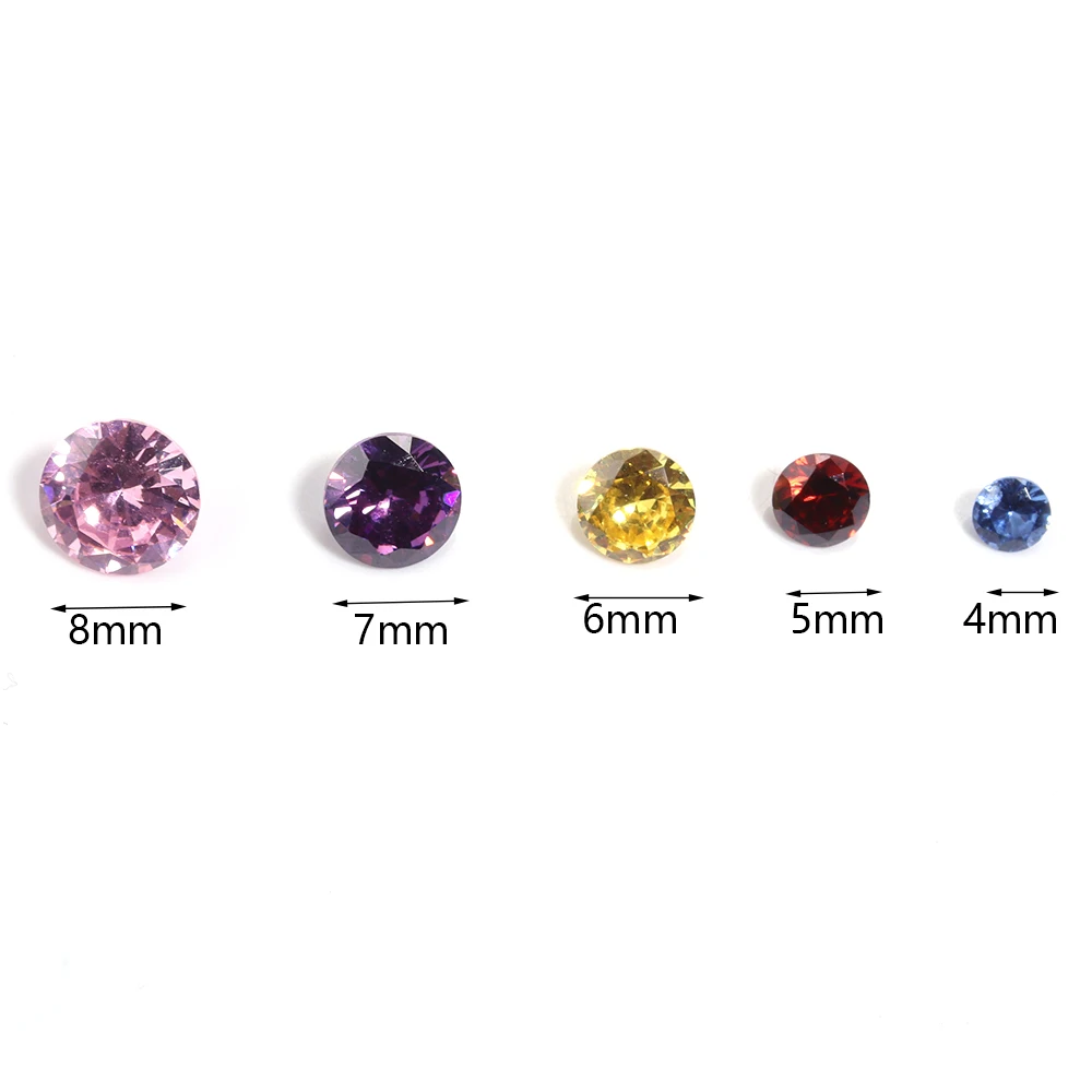 4/5/6/8mm Ronde Steentjes Diamant Glas Kristallen Glitter Decoraties Wees Sieraden Maken lijm Op Nagels Art DIY Accessoires