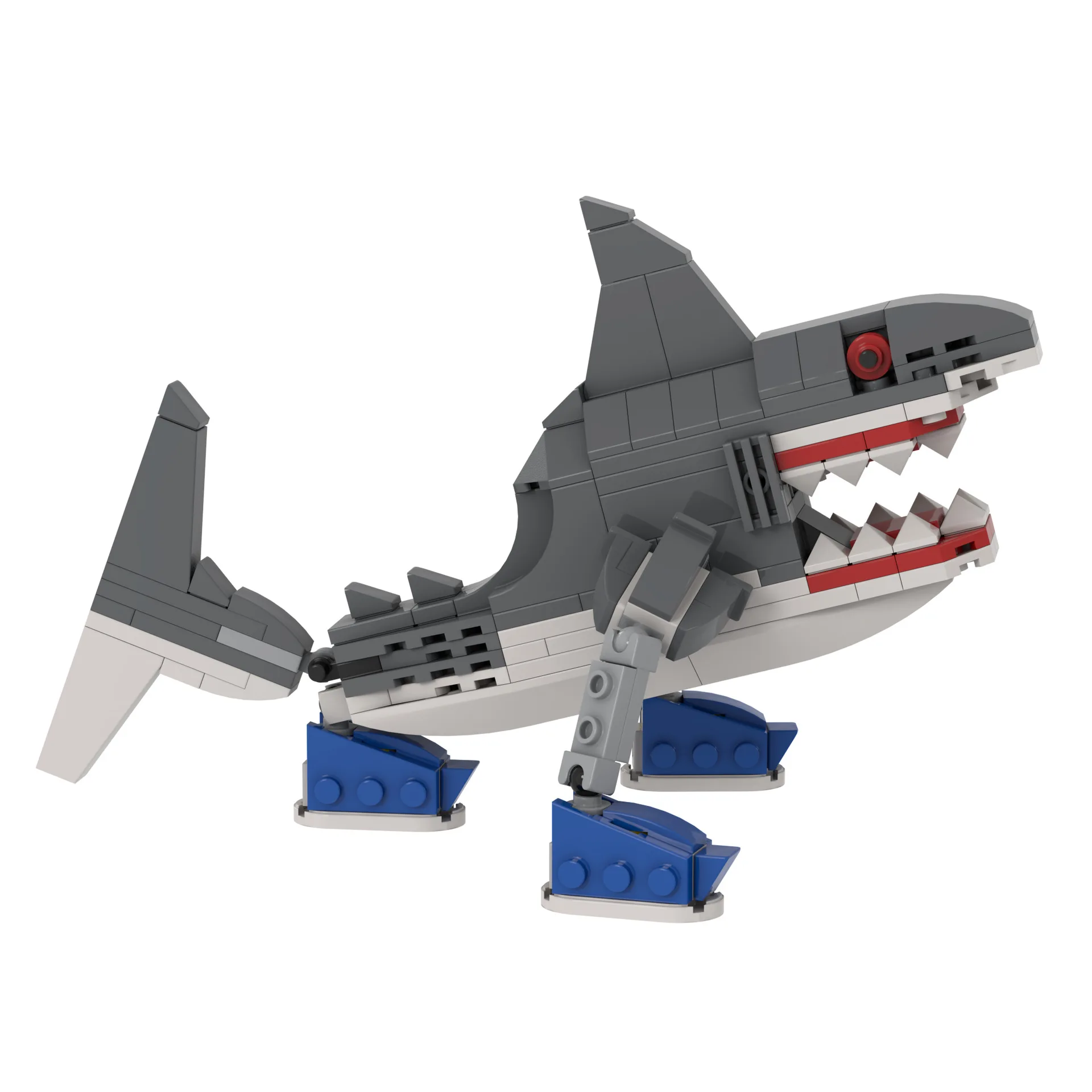 

199PCS AI Shan Hai Jing Mutant Tralalero Tralala Crazy Running Shoe Shark Building Blocks Toy Gift for Holiday