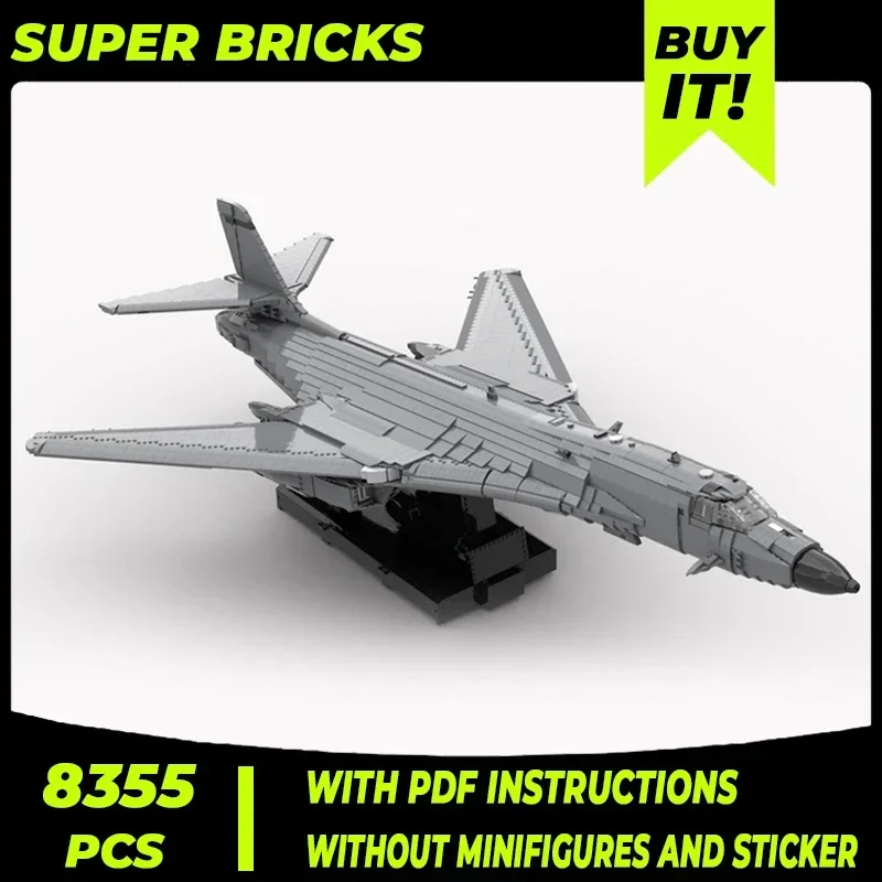 Military Aircraft Model Moc Building Bricks Rockwell B-1 Lancer Technology Modular Blocks Gifts Christmas Toys DIY Sets Assembly