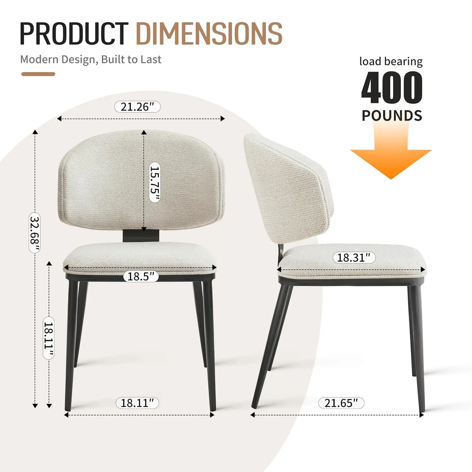 Dining Chairs Set of 4,Fabric Dining Room Chairs,Light Camel, Custom