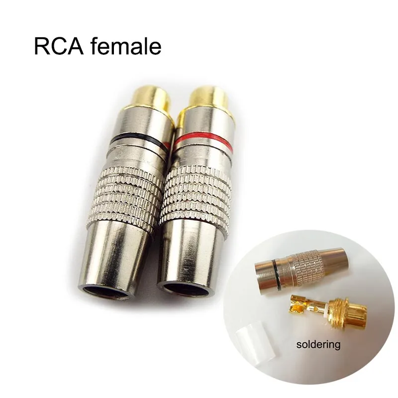 Balck + Red RCA Male to Female Video Adapter Connector RCA Female to Cabling Jack Plug Convertor for Coaxial Cable D5