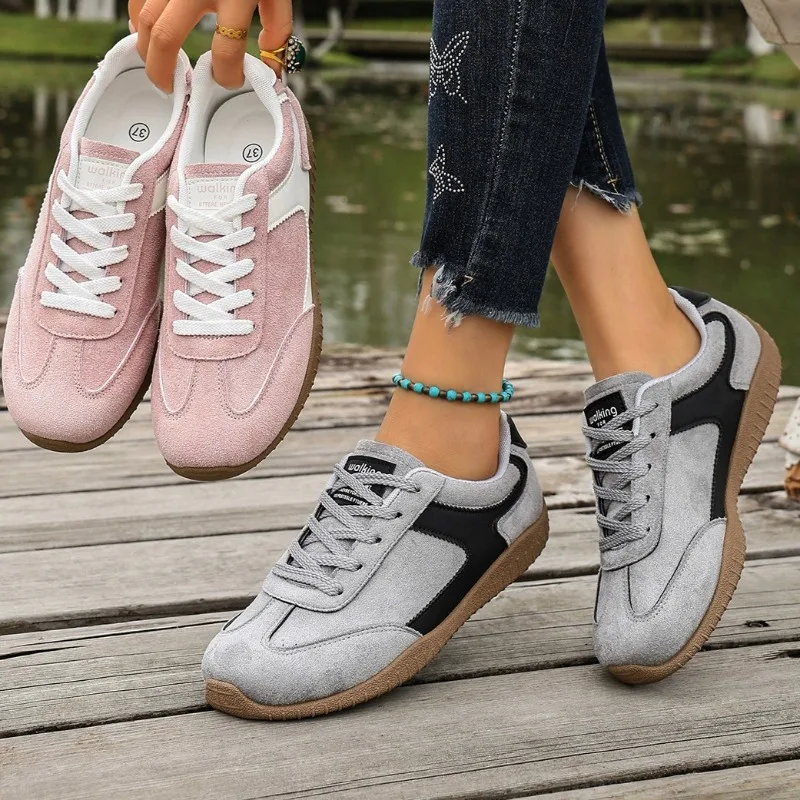 Spring and Autumn Women's Vintage Comfortable Color Blocking Sneakers Women Fashionable Anti Slip Shallow Mouth Vulcanized Shoes