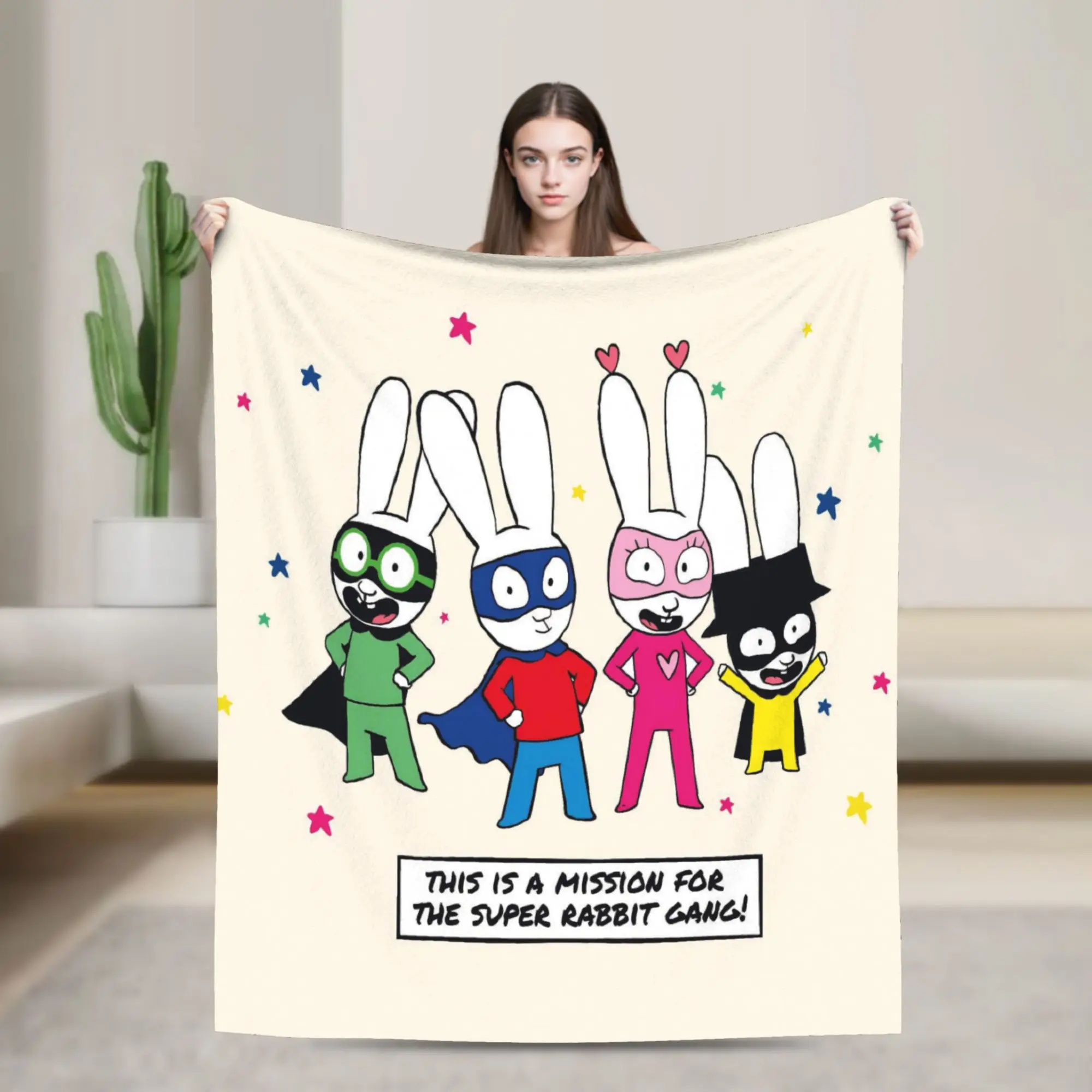 Simon Super Rabbit Merch Blankets Ultra-Soft Coral Fleece Plush  Throw Blanket Relax Bedspreads