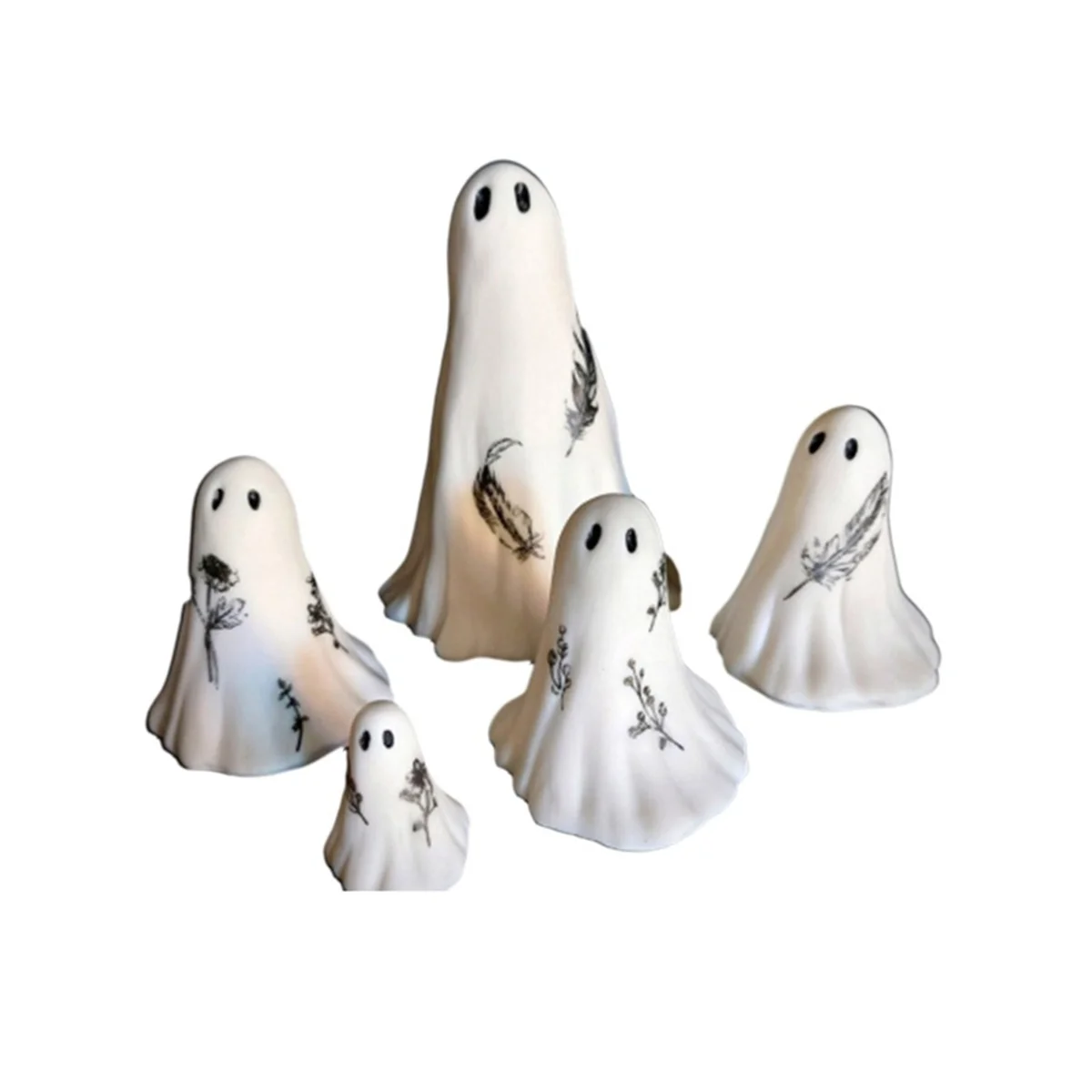 

5Pcs Cute Ghost Ornament Mini Resin Ghost Home Halloween Resin Decor Karai Decoration Accessories