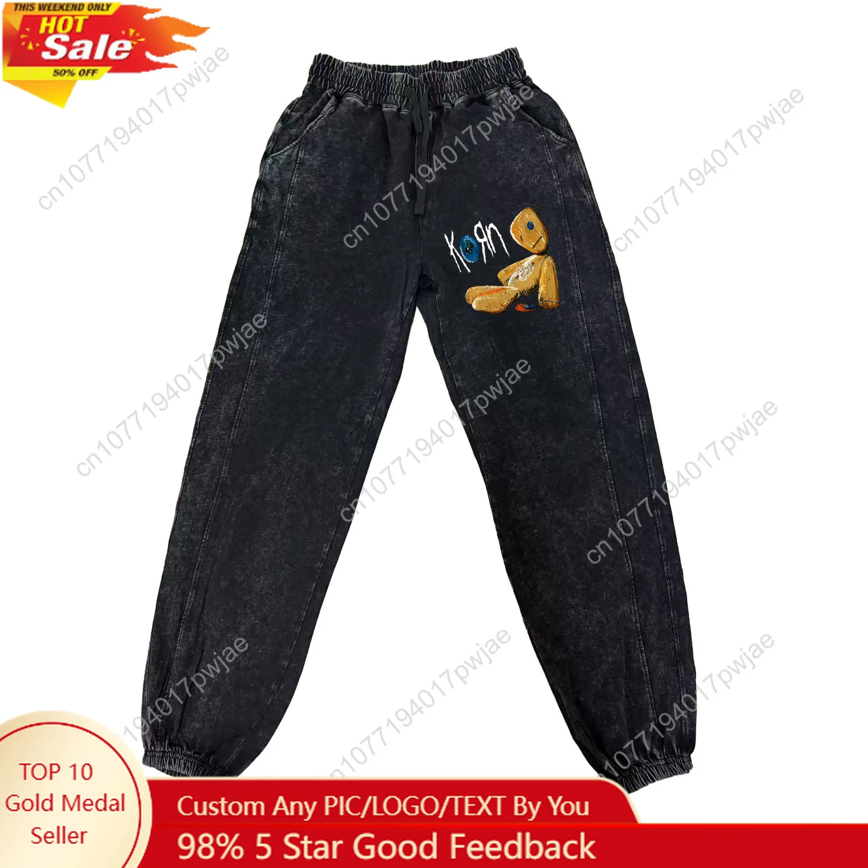

Korn Rock Band Pants Man Woman Teenager Retro Vintage Trousers Cotton Elastic Sweatpant Custom Made Pant With Pocket