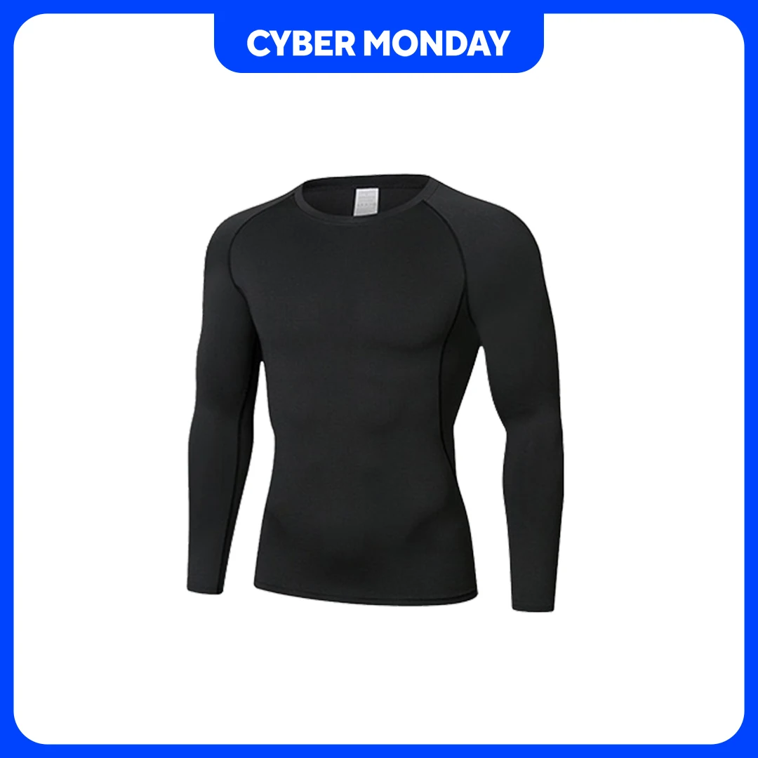 

KUNGFU SCRUBS Men's Ribbed Long Sleeve Scrub Top Slim Fit Solid Color Inner Base Layer Undershirt Medical Uniform Accessory