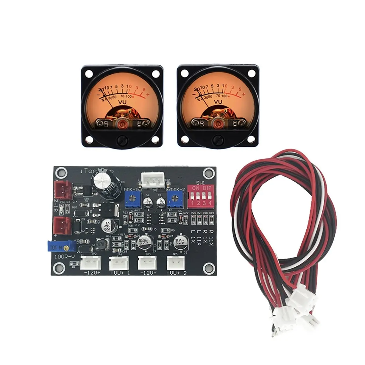 A49T VU Meter Driver Board Backlight DB Amplifier Chassis Adjust VU Meter Driver Panel AC DC 12V-18V with 2pcs VU Meter
