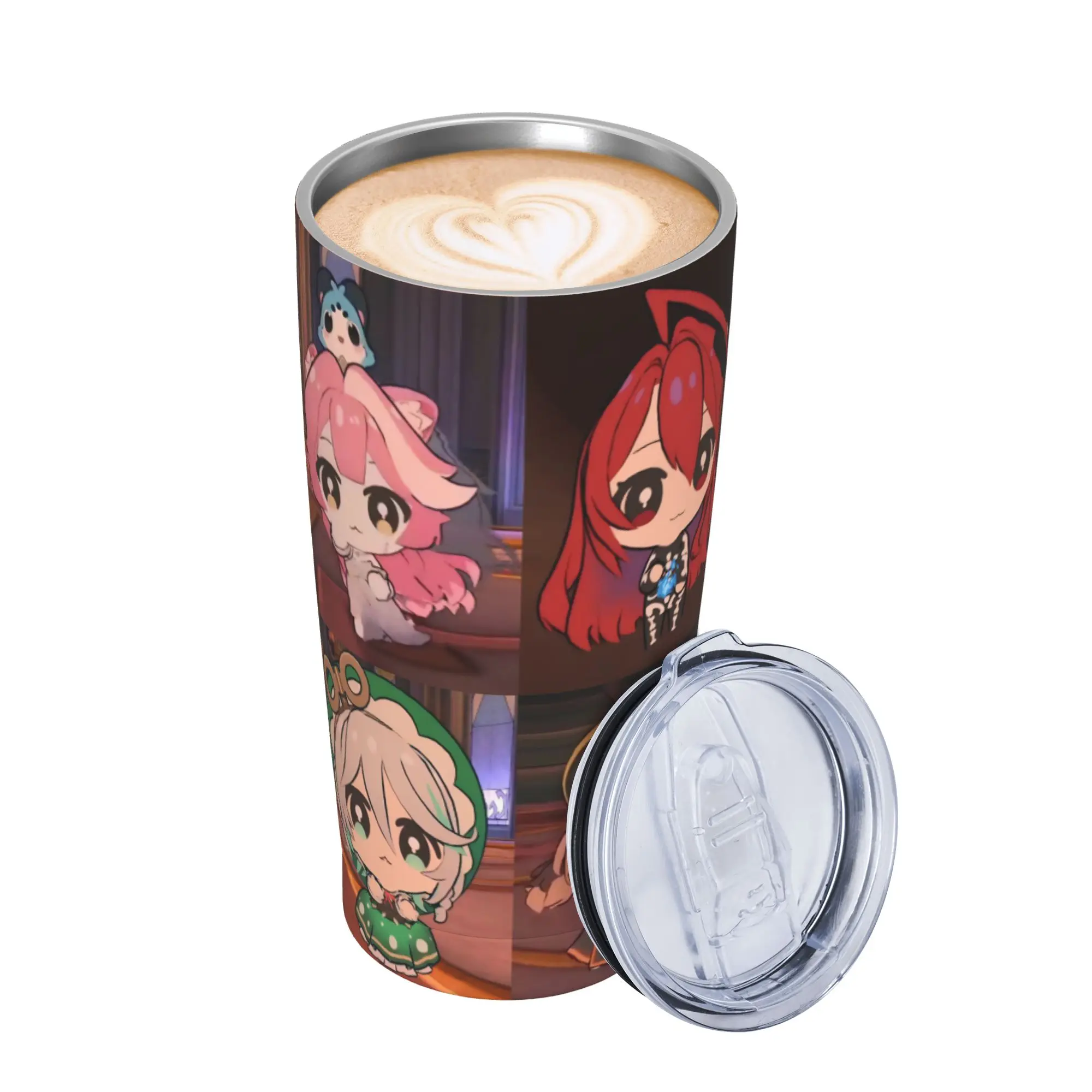 Trickcal C-Chibi Go Games Tumbler Vacuum Insulated  Coffee Cups Stainless Steel Double Wall Mug Water Bottle 20oz
