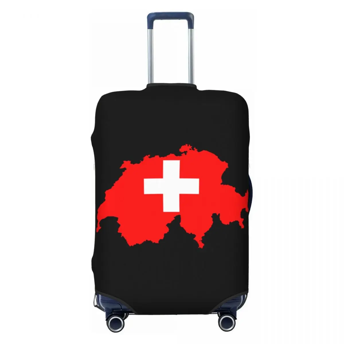 Custom Zwitserse Kaart Switzerland Flag Bagage Cover Protector Schattige Reiskoffer Beschermhoes Voor 18-32 Inch