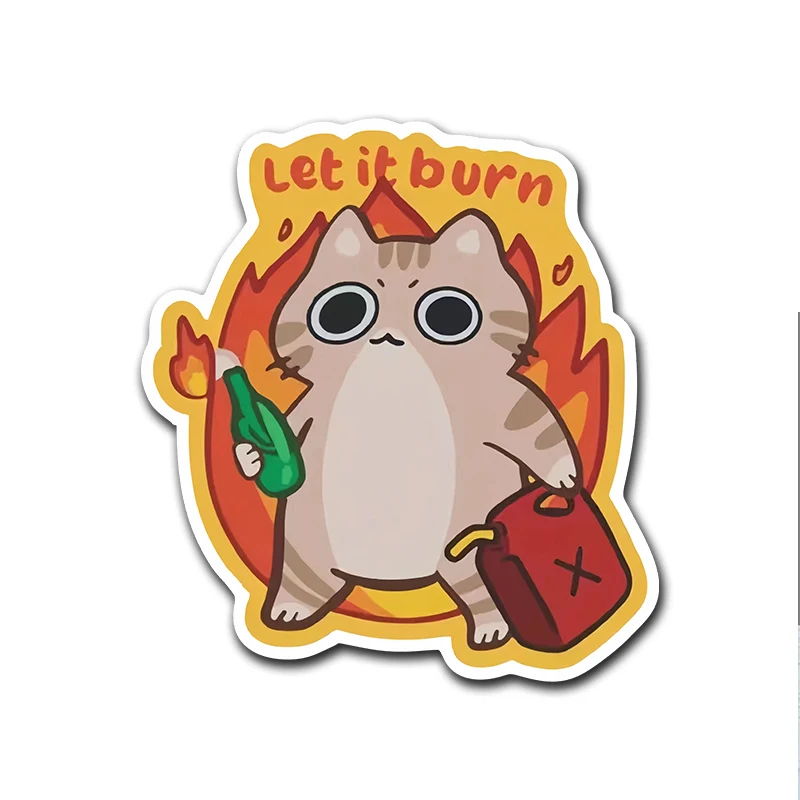 

Let It Burn Arson Cat Funny Vinyl Sticker, Waterproofstickers for Car & Water Bottle
