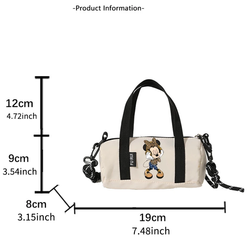 Mickey Mouse Minnie Shoulder Bag Boy Girl Disney Anime Printed Crossbody Bag Kawaii Daily Commuter Handbag Birthday Cartoon Gift