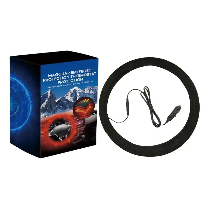 

Нескользящие Чехлы для рулевого колеса с подогревом чехол для рулевого колеса протектор Противоскользящий зимний быстро нагревается чехол для колеса