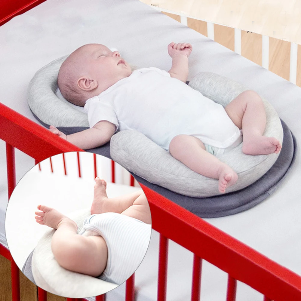 وسادة استلقاء الطفل مريح لينة النسيج الراحة عش حزام الأمان مكافحة ارتداد دعم تغذية وسادة الرضاعة الطبيعية وسادة التمريض #5