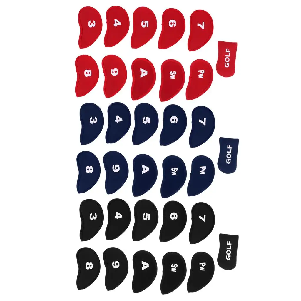 10Pcs Neoprene Golf Iron Covers Head Cover + 1 piece Putter Cover