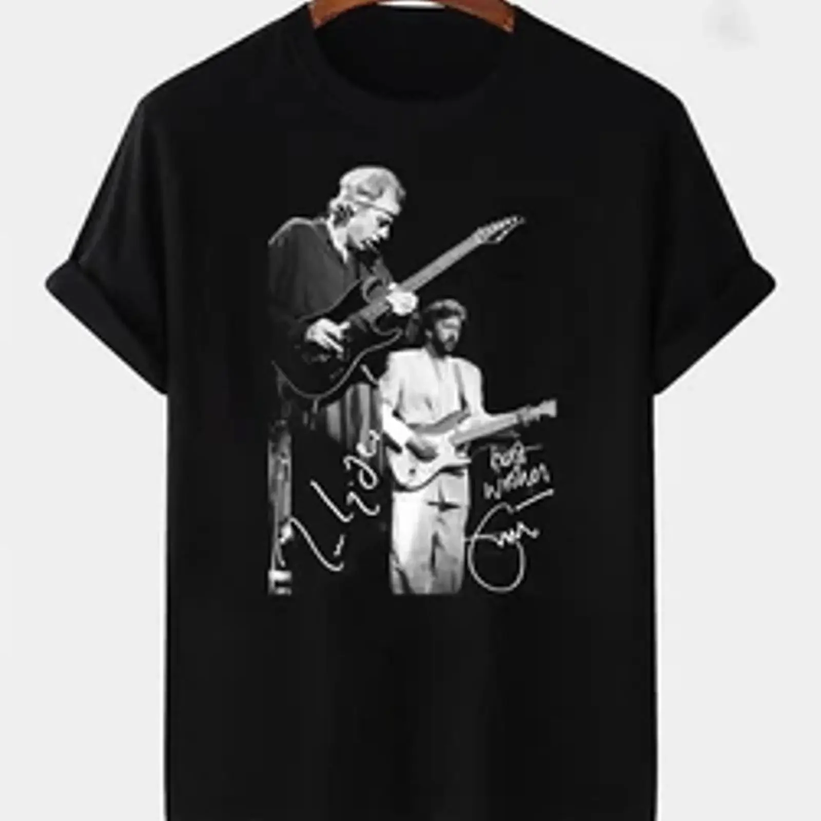 Eric Clapton Mark Knopfler Signed T Shirt Black All Sizes S 5XL JN2396 vintage Washed Stylish Unisex fashion Stretched