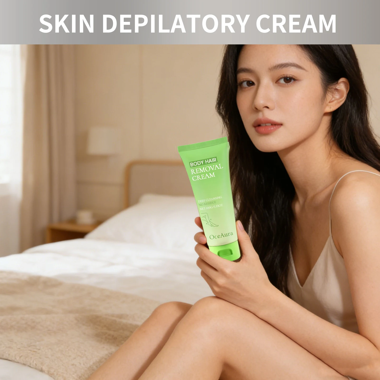 OCEAURA Skin Depilatory Cream Painless Inhibit Growth Deep Clean Relieve Discomfort Smooth Refresh Rapid Body Hair Removal Cream