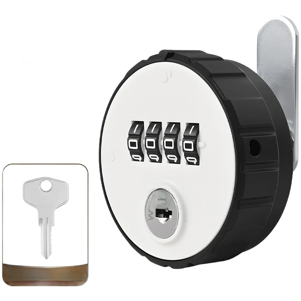 Mechanical Combination Lock- With Backup Key, 4-Digit Resettable Cabinet Lock- For File Drawer Office Home, ABS Alloy Security