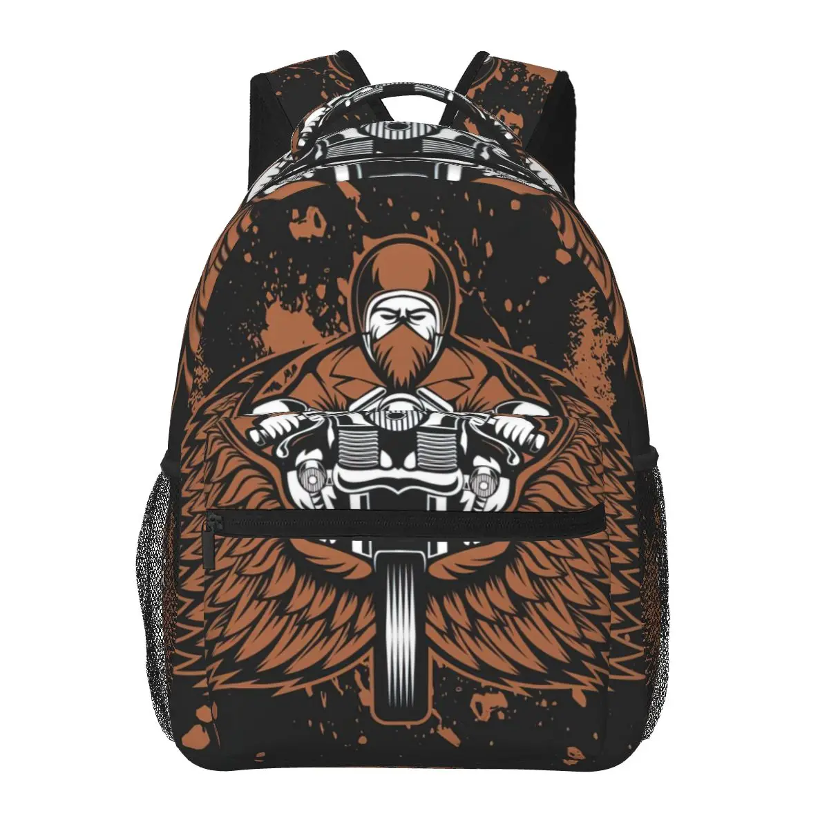 

Biker Custom Motorcycles Vector Backpack for Girls Boys Travel RucksackBackpacks for Teenage school bag