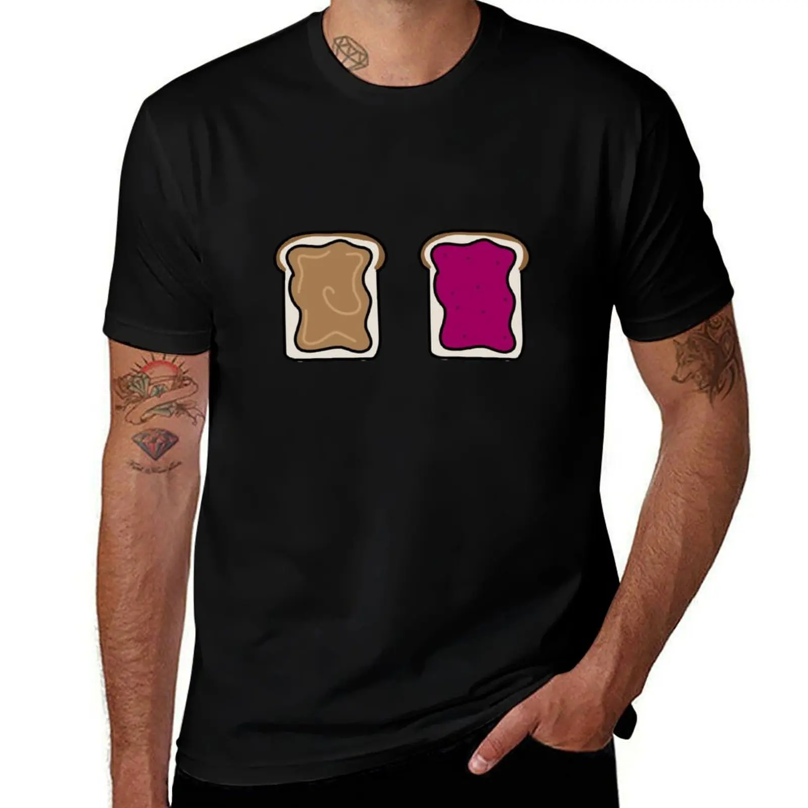 funny toast and butter cartoon,PB&J,toast and butter cartoon,pb and j,pbj,pb,toast,breakfast,cute T-Shirt