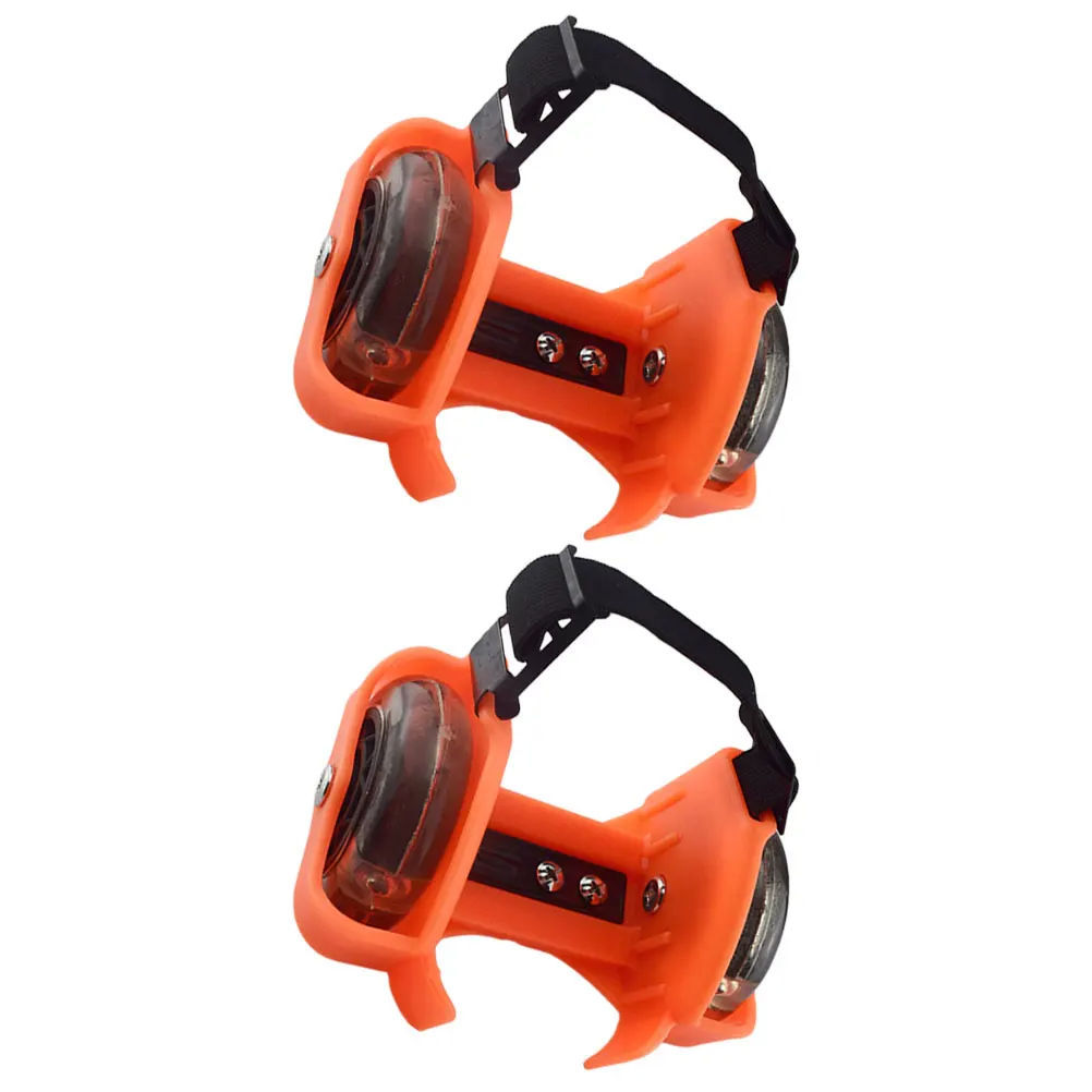 

PVC Heel Wheel Roller Skates Shoes Orange Adjustable Glowing Wheel Covers Portable Kids Women Rolling Skate Accessories