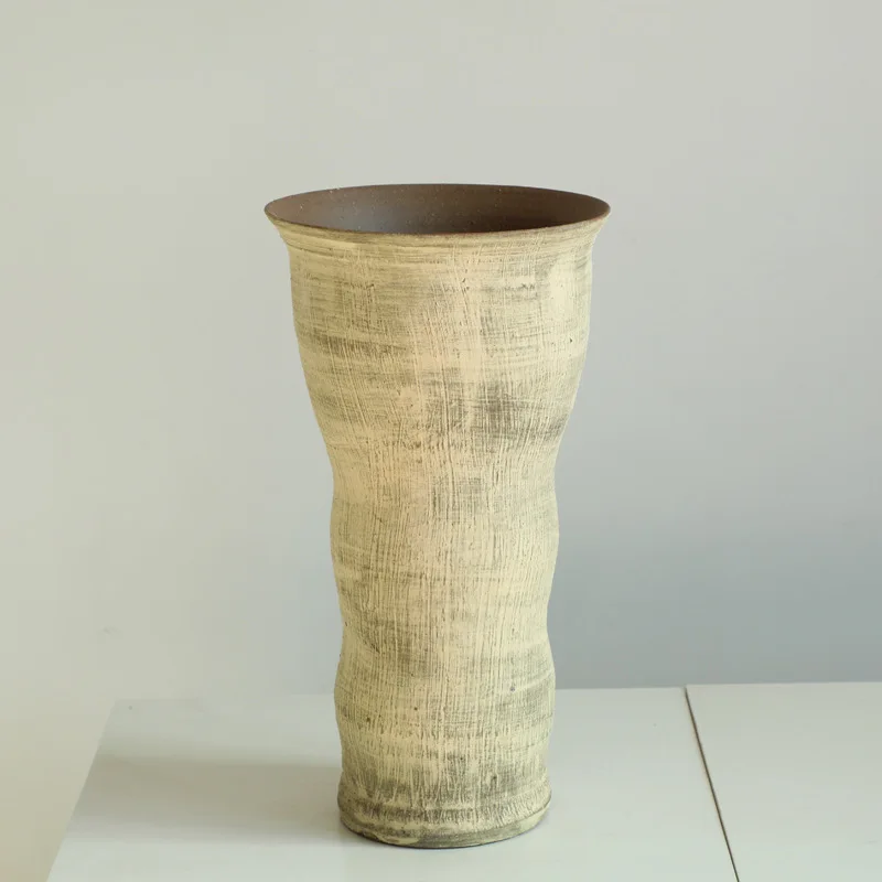 Premium, wabi-sabi, retro, rough ceramic, vase, old.