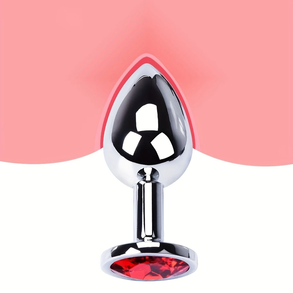 1pc Metal Anal Plug with Jewelry Base Multiple Sizes Butt G-Point Massage Perfect for Adults Sex Toy Smooth Touch Anal Buttplug