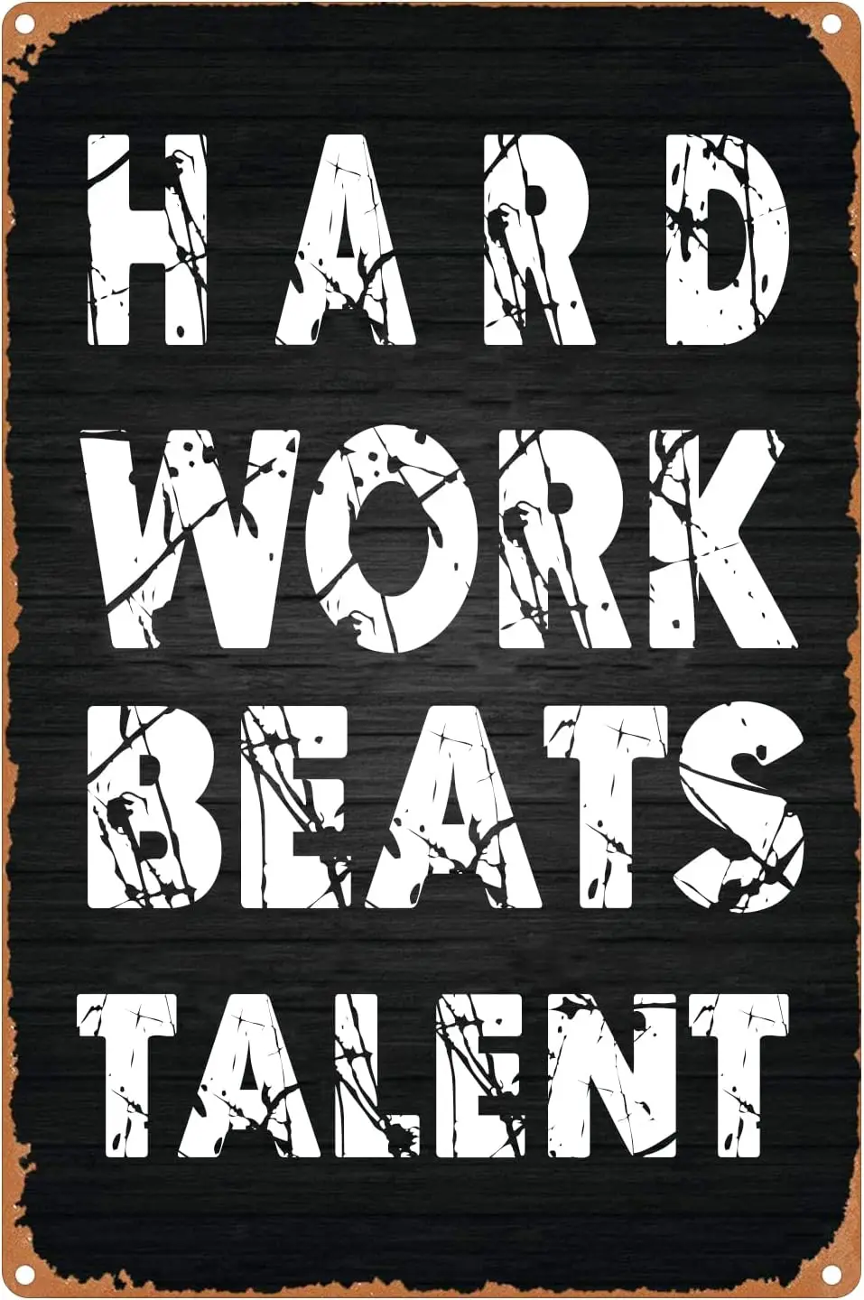 Vintage Look Aluminum Tin Sign,Gym Motivation Hard Work Talent,Tin Plate Wall Decor Yard Signs,Sided Outdoor Lawn Signs fo  sign