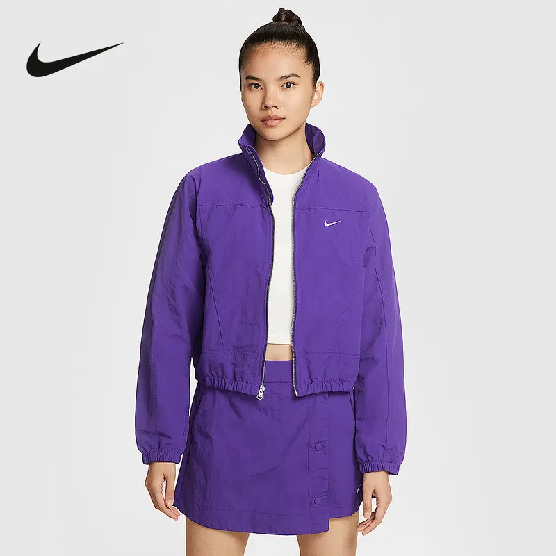 Nike Woven Large Swoosh Graphic Wind Jacket Spring Autumn Street Fashion Light Seasonal OuterHJ1000-547 1PCS