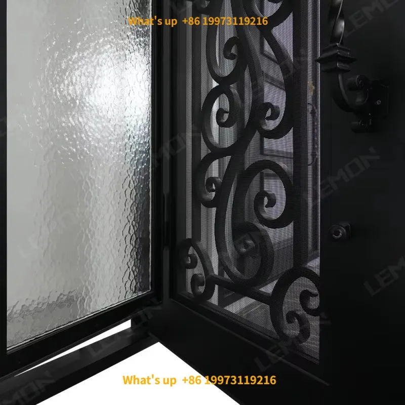 2026 Made in China Modern Outdoor High Quality Iron Front Door Design Wrought Iron Door Single Entry Door Design for Villa