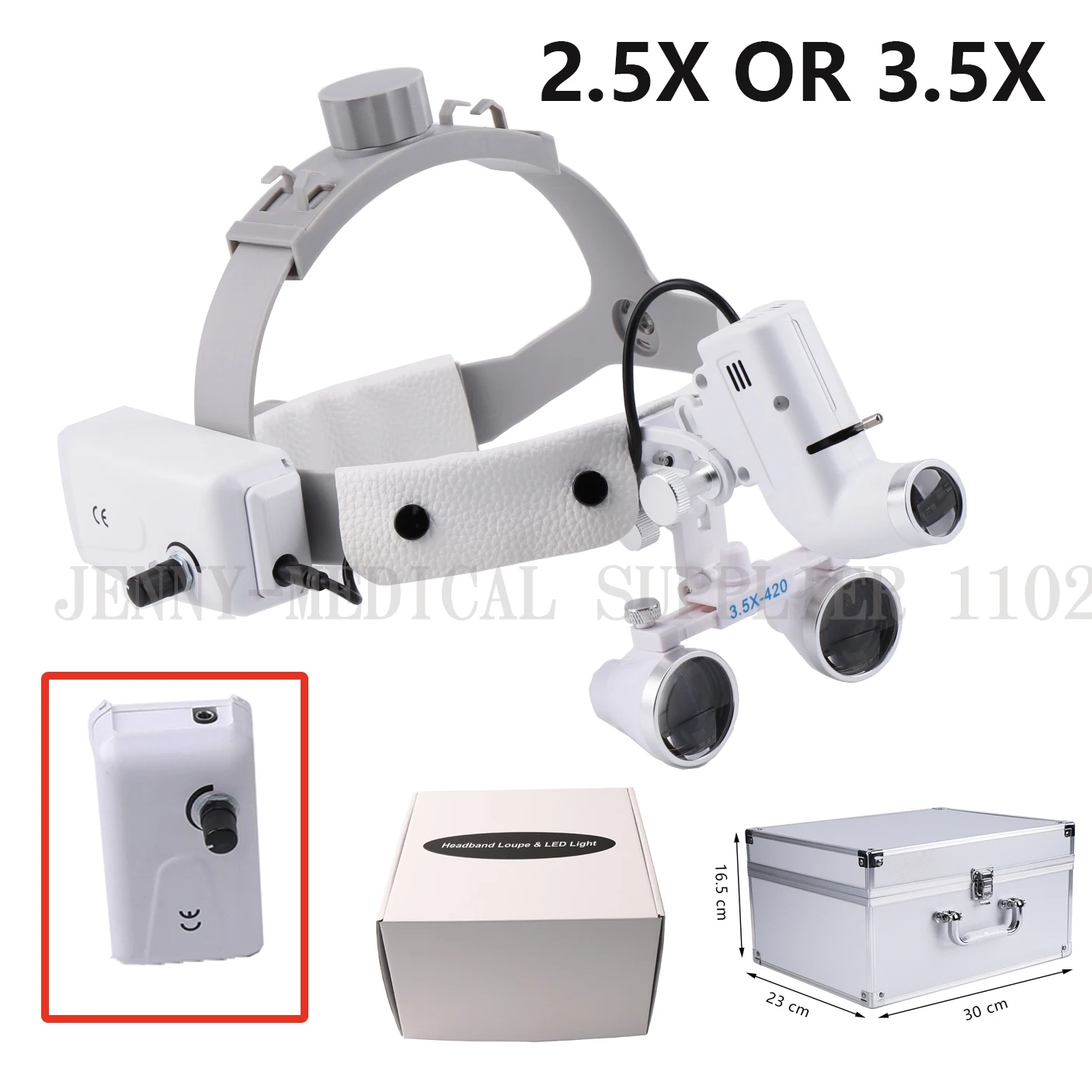 

2 battery Surgical Lamp Medical Front Focus LED Binocular Magnifying Glass Dental Loupes Dental unit