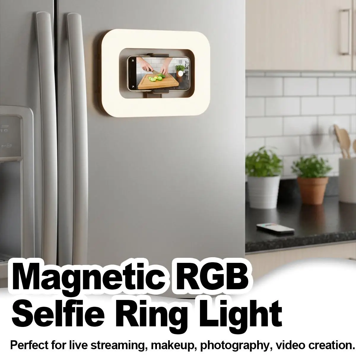 Handheld Magnetic Fill Light RGB LED Rechargeable Portable Ring Light For Phone Online Teaching Live Broadcast Mac PC Vlog