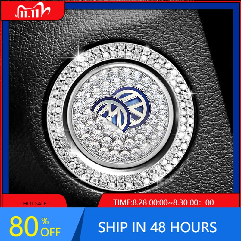 

VW GTI GOLF 2026 Hot New Car Ignition One Click Start Rhinestone Sticker Decoration Accessories For Volkswagen Tharu R Polo T5 G