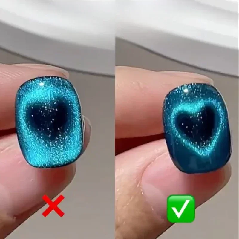 하트 모양의 자기 네일 도구 세트 매니큐어용 특수 U-핀 자석 폴란드어 지팡이가 포함된 혁신적인 고양이 눈 네일 아트 키트