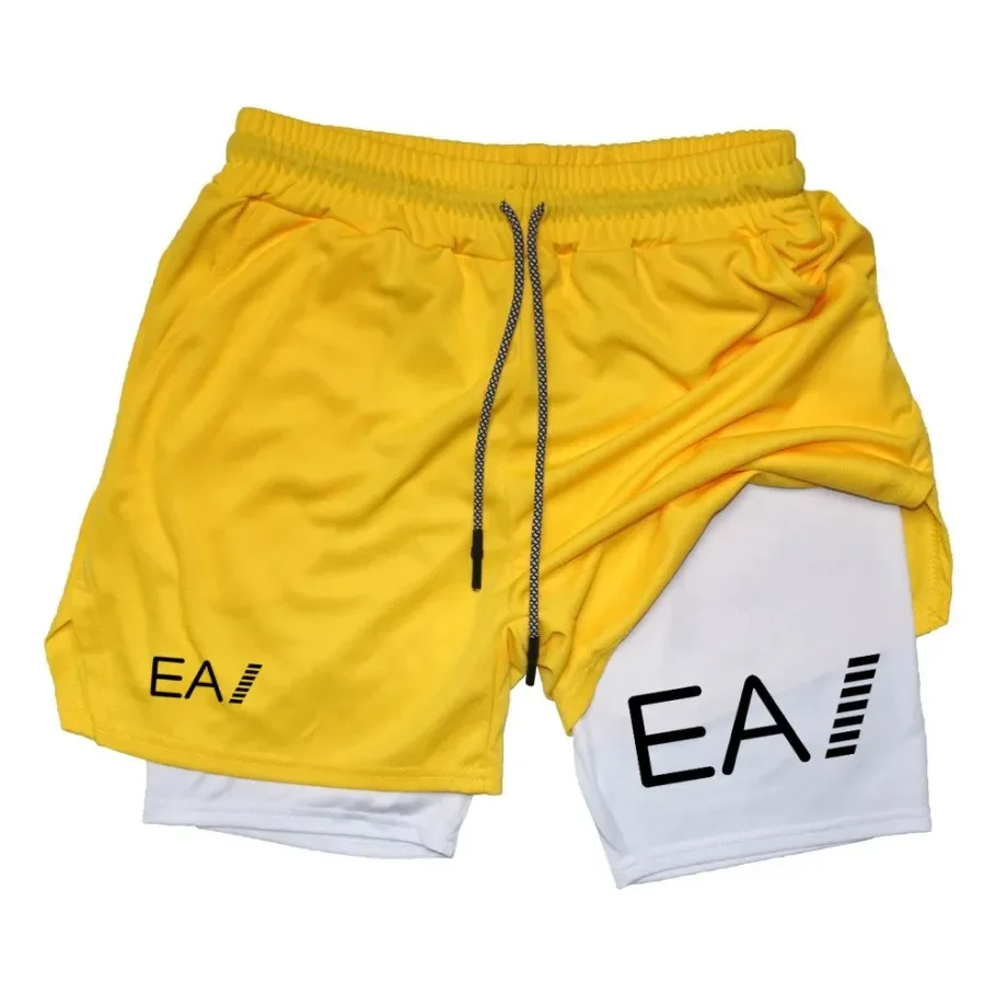 

Y2K Performance Shorts Men Spider Printed GYM Casual Sports Compression Workout Running Mesh 2 In 1 Sport Short Pants