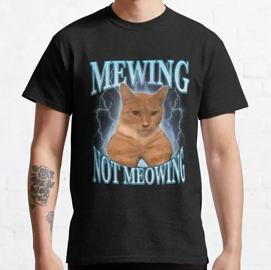 Camiseta con estampado de gato Mewing, camiseta divertida de S-5XL, regalo esencial, mejor para comprar