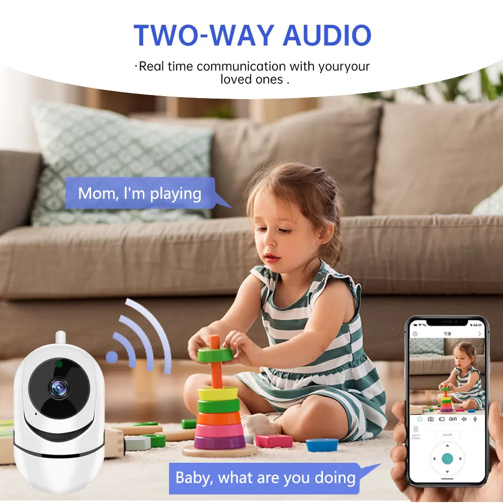 TUYA Smart Life Home Mini Baby Monitor Two-Way Audio Monitor With 5MP Ultra HD Two Way Talk CCTV WiFi PT Camera 360° PTZ Control