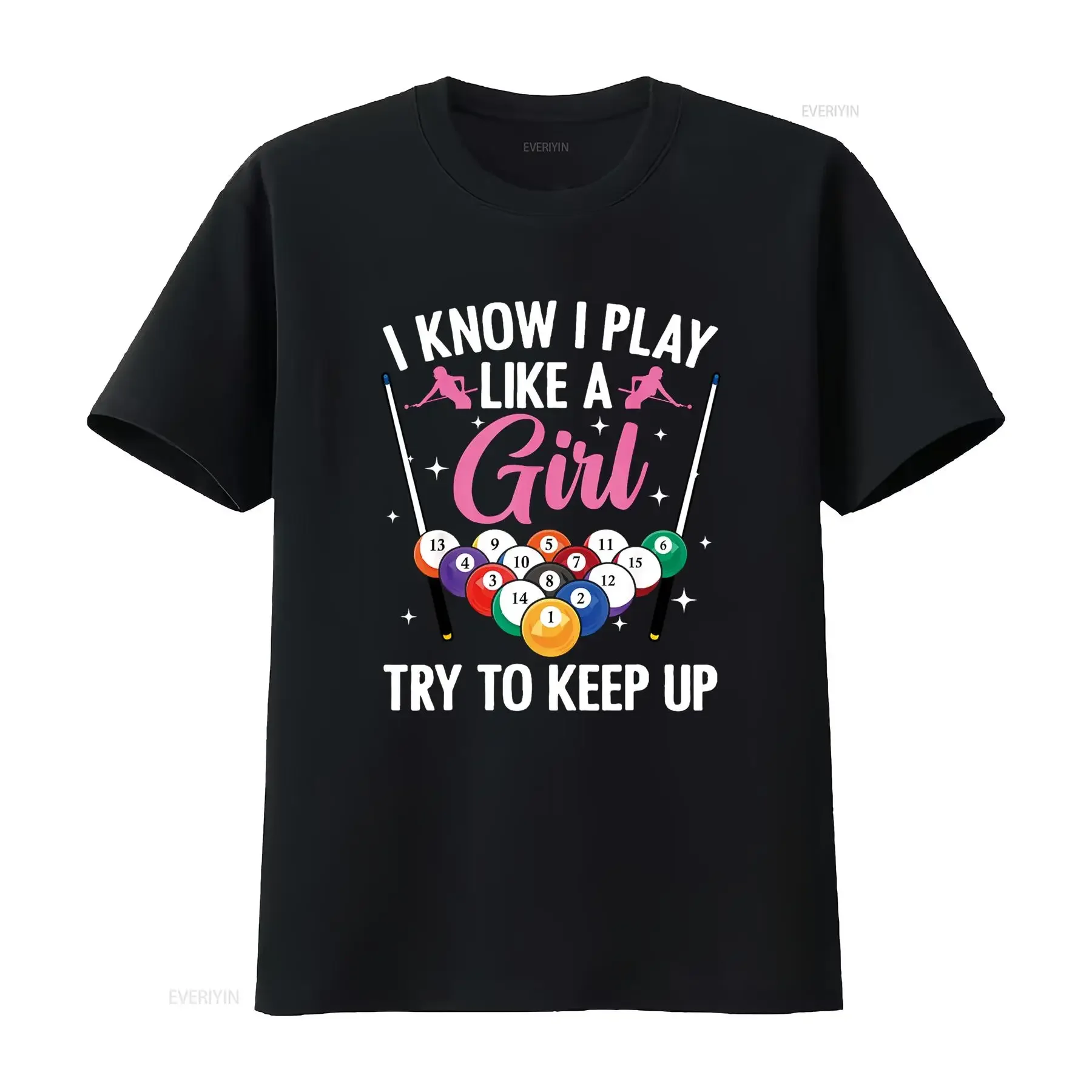 Funny Billiards Design For Women Girls Pool Billiard Player T Shirt vintage Washed Top For Everyday Wear Comfortable Breathable