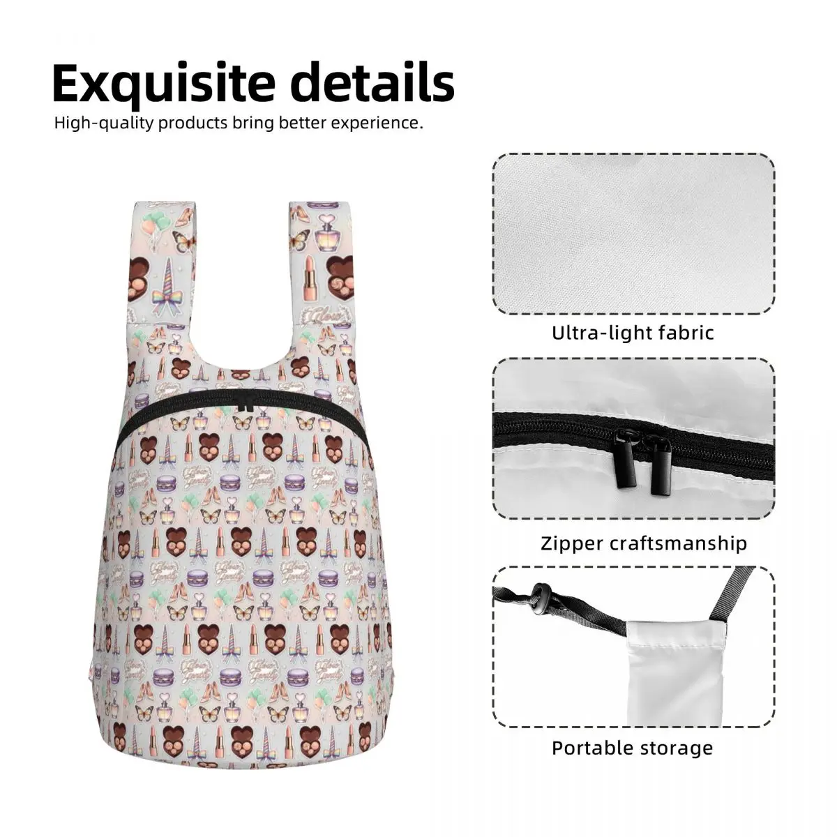 Glow Gently Pastel Glam Sticker Set Student Backpack School Bag Hiking Travel Daypack Men Women Storage Bookbag Shoulder Bags