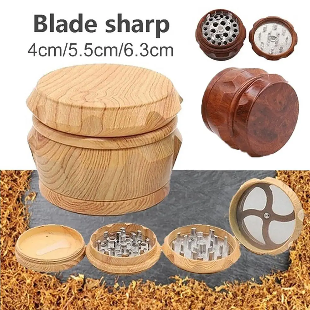 40/55/63mm Wood Metal Grinder Tobacco Herb Spice Crusher Cigarette Grinding Tool Cigarette Accessories