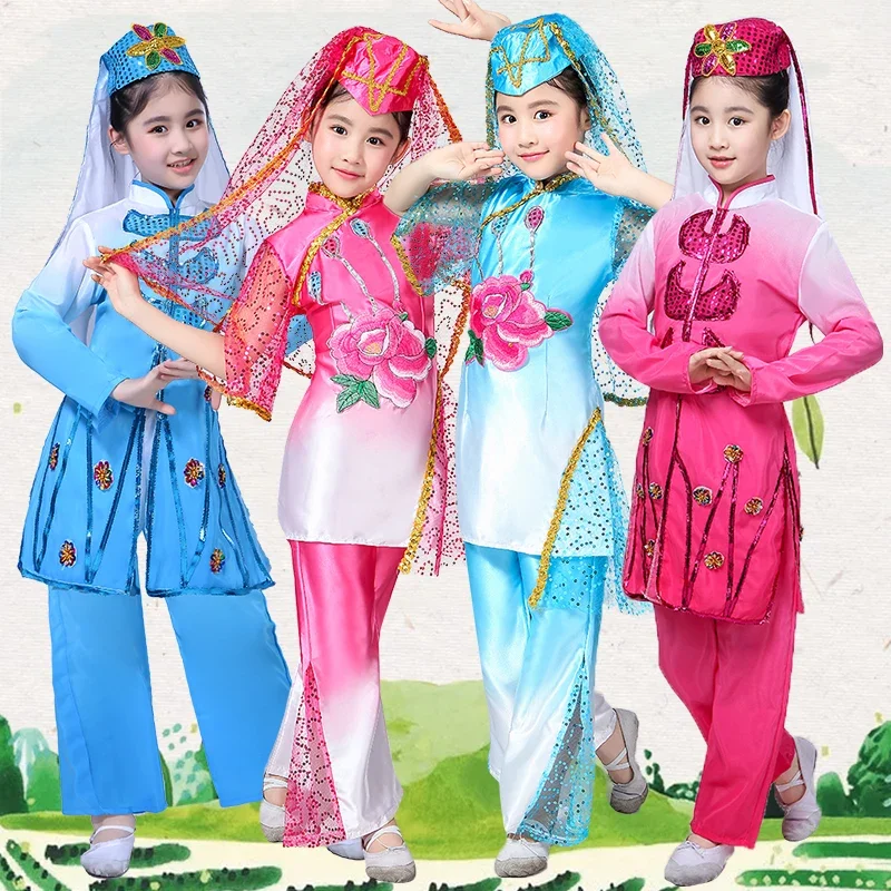 Preschool Girls' Xinjiang Dance Performance Costumes Uyghur Dance Costumes Hui Ethnic Minority Performance Dance Costume